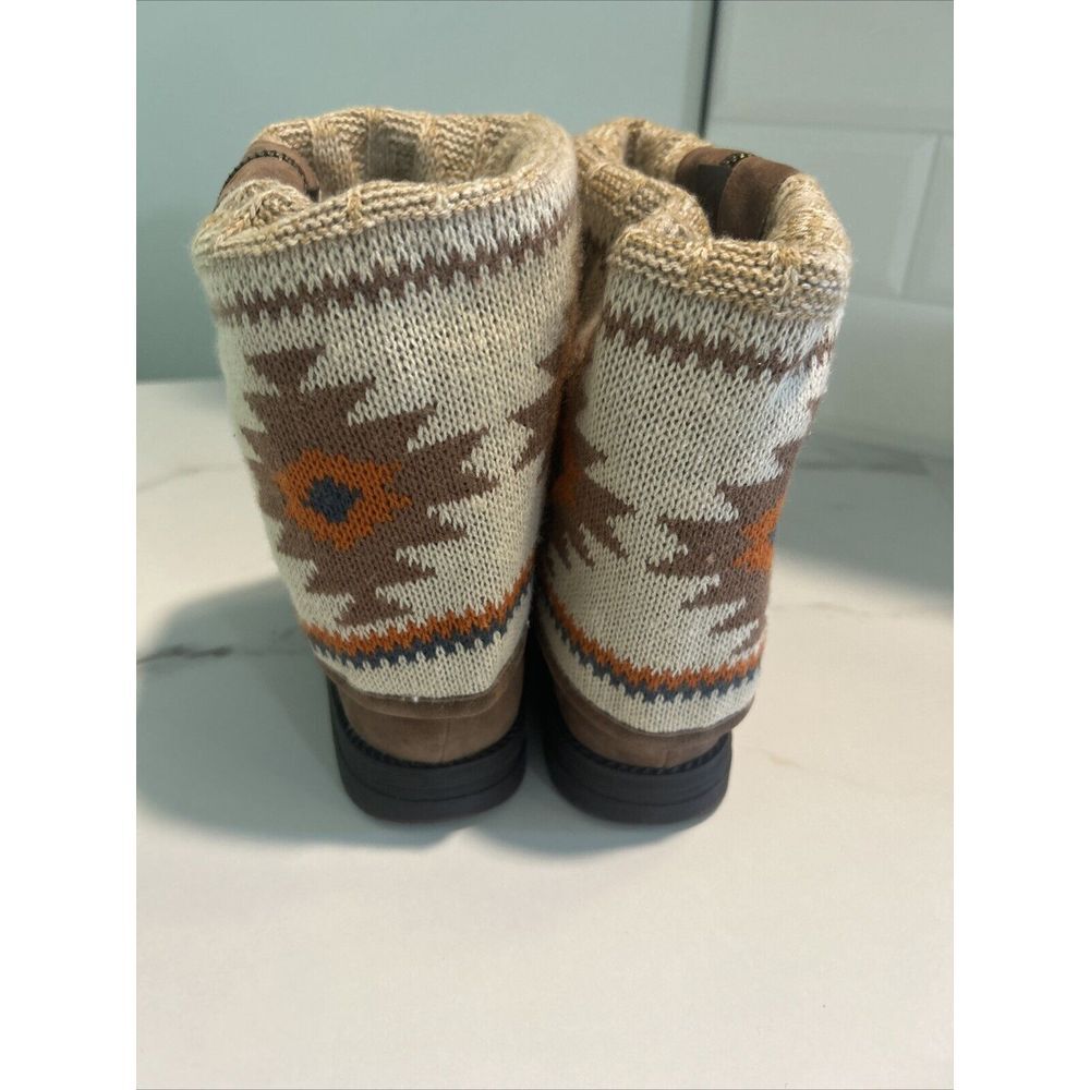 Muk Luks Size 10 Women's‎ Suede Tall Winter Boots Fold Down Knit Inside - Picture 2 of 9